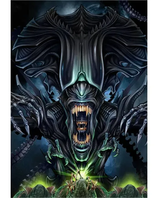 FlylLand Designs Alien Pinball translite signerad